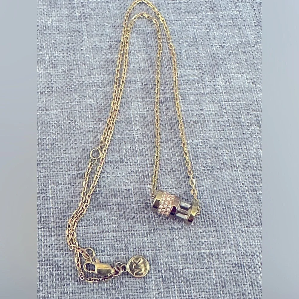 Michael Kors Rose Gold Tone Crystal Baguette 15